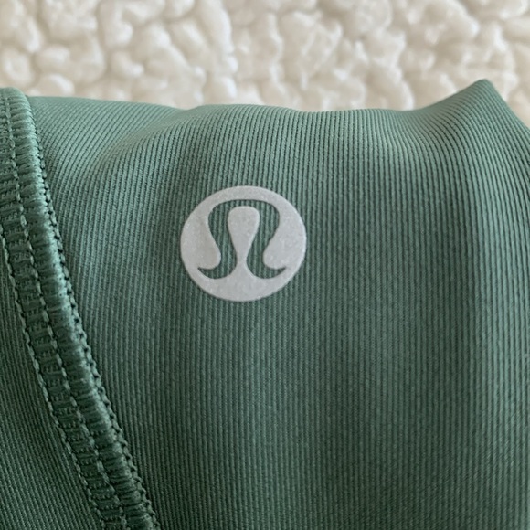 Lululemon Time To Sweat Crop Leggings Womens 4 Olive Green pockets Wide Waist - Picture 5 of 11